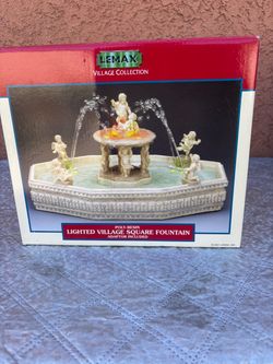 Lemax Lighted Village Square Fountain 2001 16643 Retired Christmas Working conditions