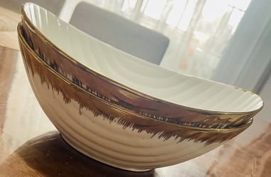 Modern Decorative Fruit Bowl with Gold Trim