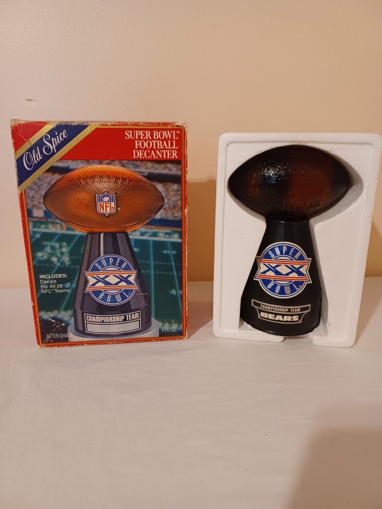 Vintage Shulton Old Spice Bowl XX Football decanter bottle never opened