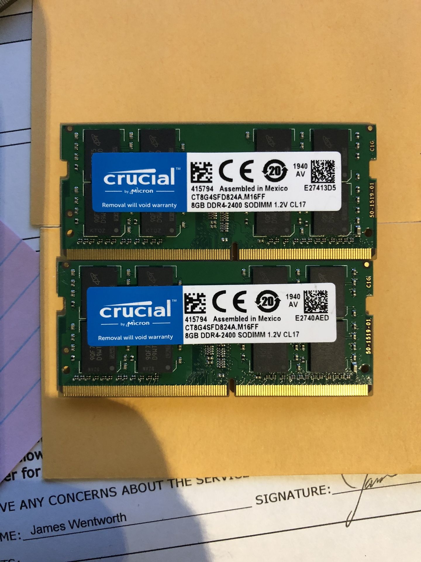 Crucial 16GB total ram (2 x 8 GB) PC4 SODIMM