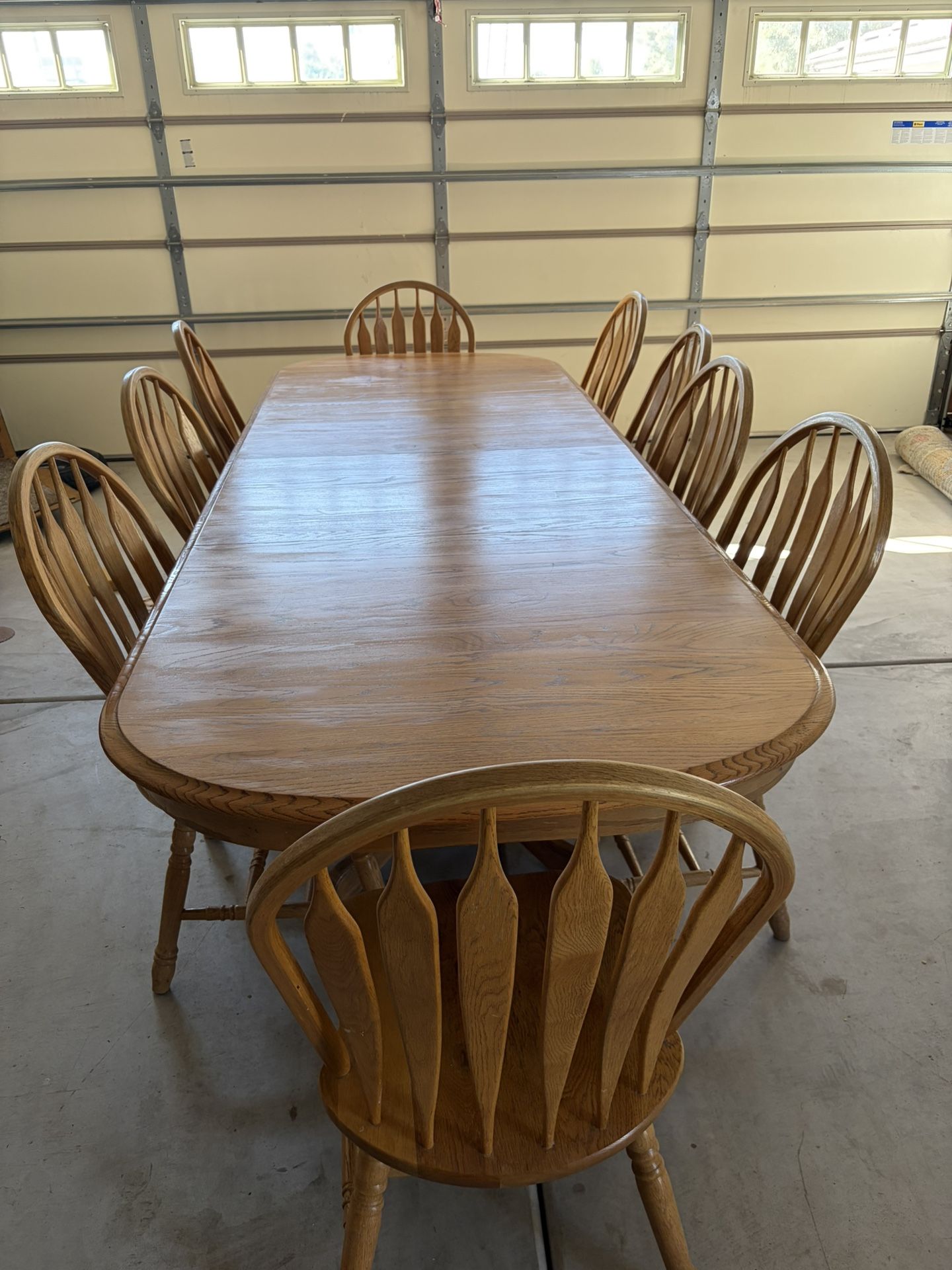Beautiful Big Dining  Table With 9 Chairs!