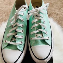 Mint Green Converse Allstars Platform Sneakers 