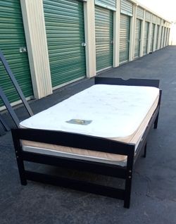 TWIN BED FRAME WITH BOARD AND MATTRESS