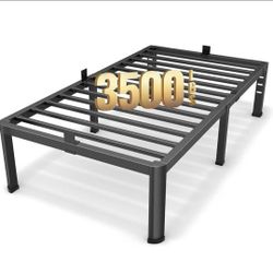 Twin Metal Bed Frame 18 Inch Platform Bed with Storage No Box Spring Heavy Duty