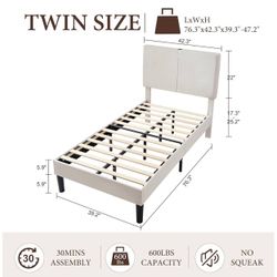 Twin Bed frame In Box NEW With Charging Port 