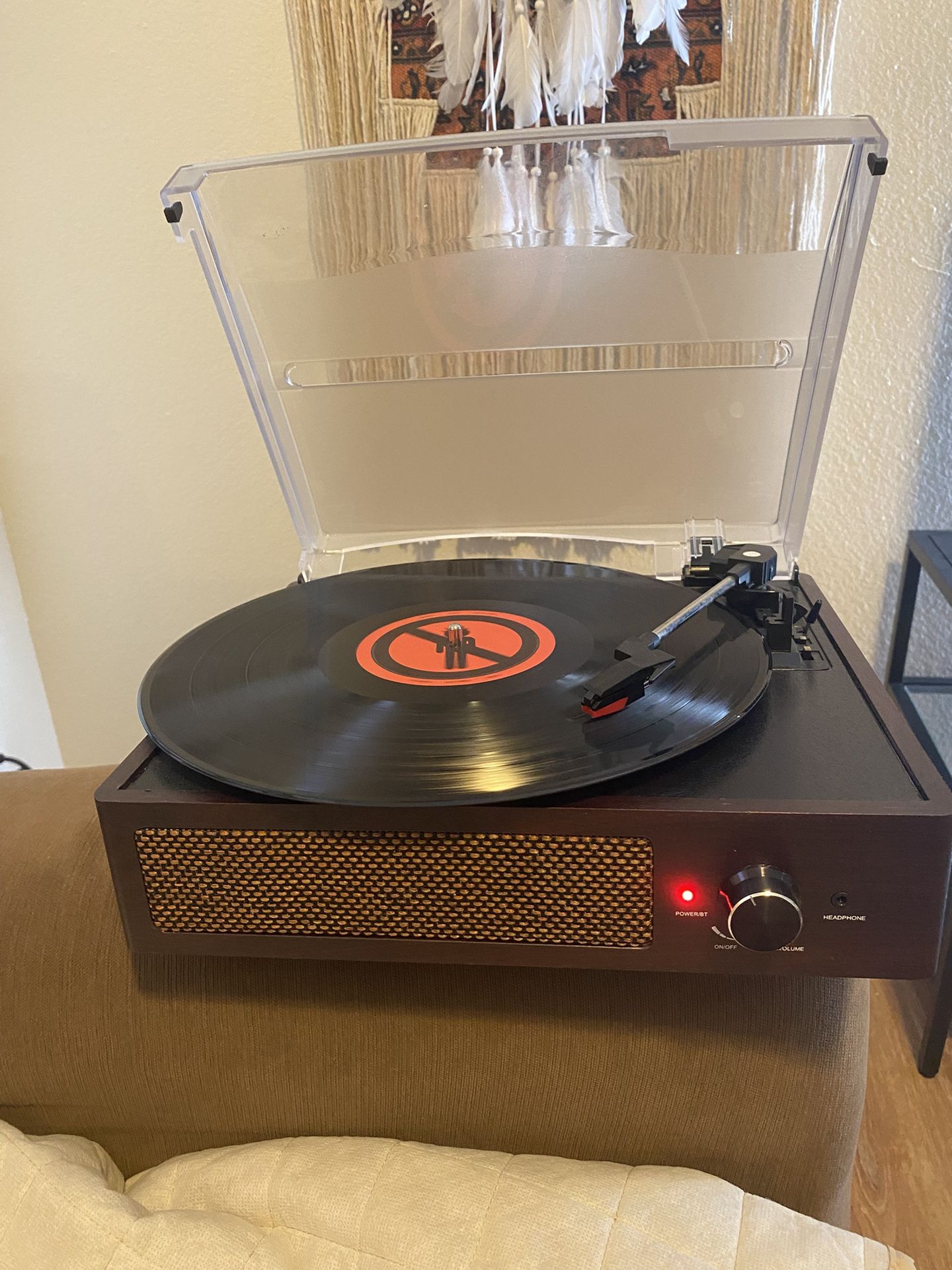 Multifunctional Record Player Made In China, Oxen Line Out Red And White Dc Plug Player In Power Bluetooth On Off Volume Headphones
