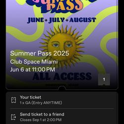 Summer Pass Club Space Ticket 2025
