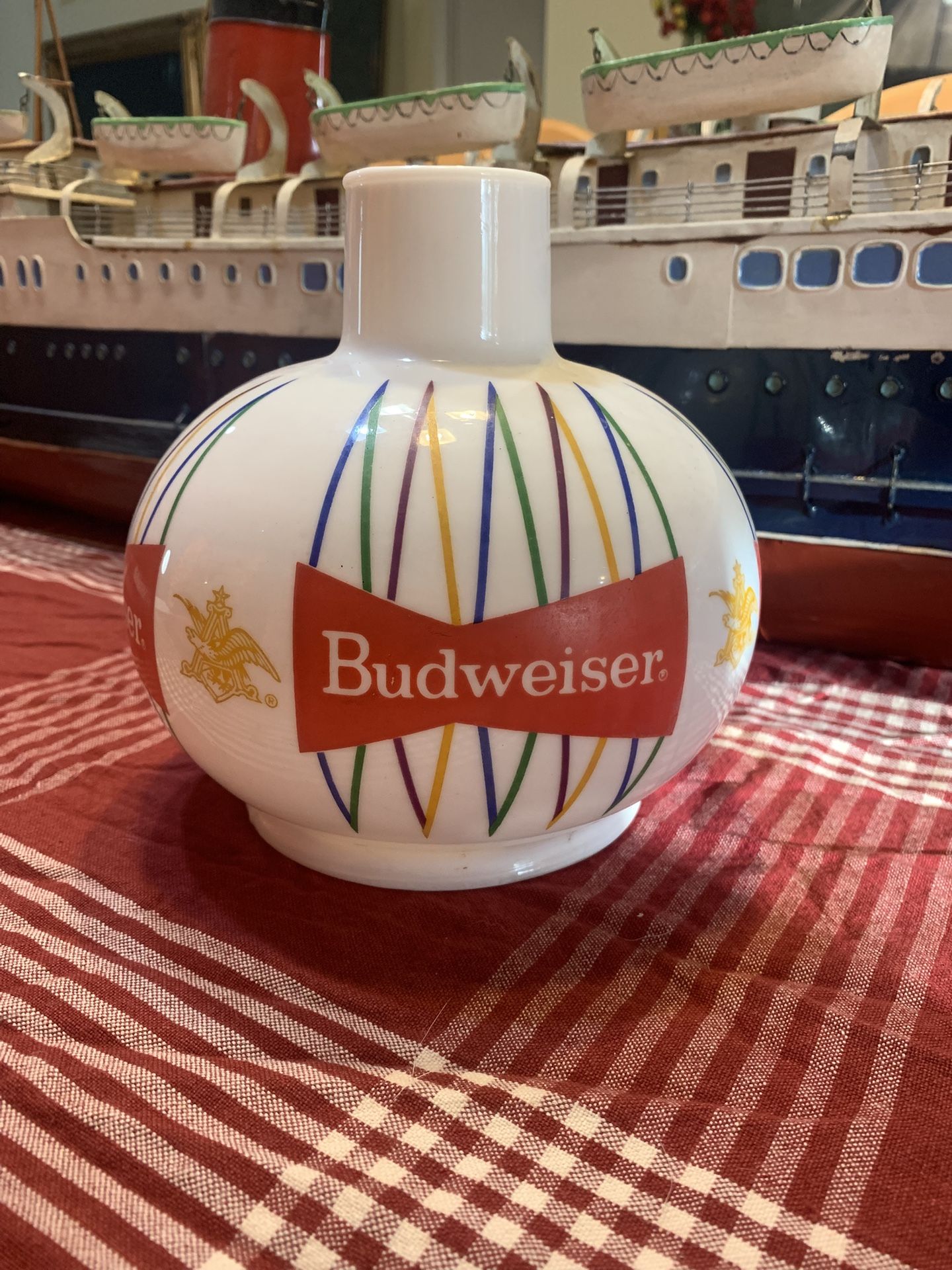 Vintage 1950’s-60’s BUDWEISER Beer Wall Sconce Lamp Light Glass Globe Shade Only