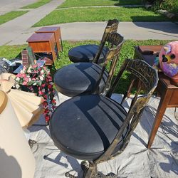 3 metal vintage stools for sale