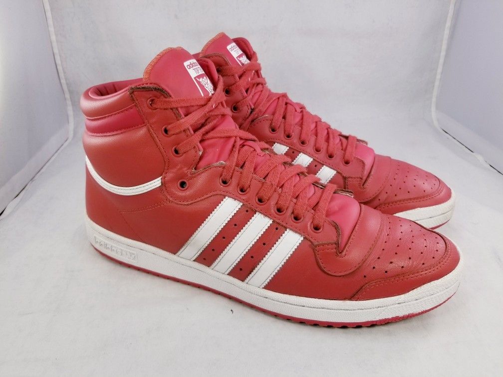 ADIDAS TOP TEN HIGH TOP SNEAKERS SHOES RED LEAHTER SIZE 14 EF2518 PRICE IS FIRM for Sale in Las Vegas NV OfferUp