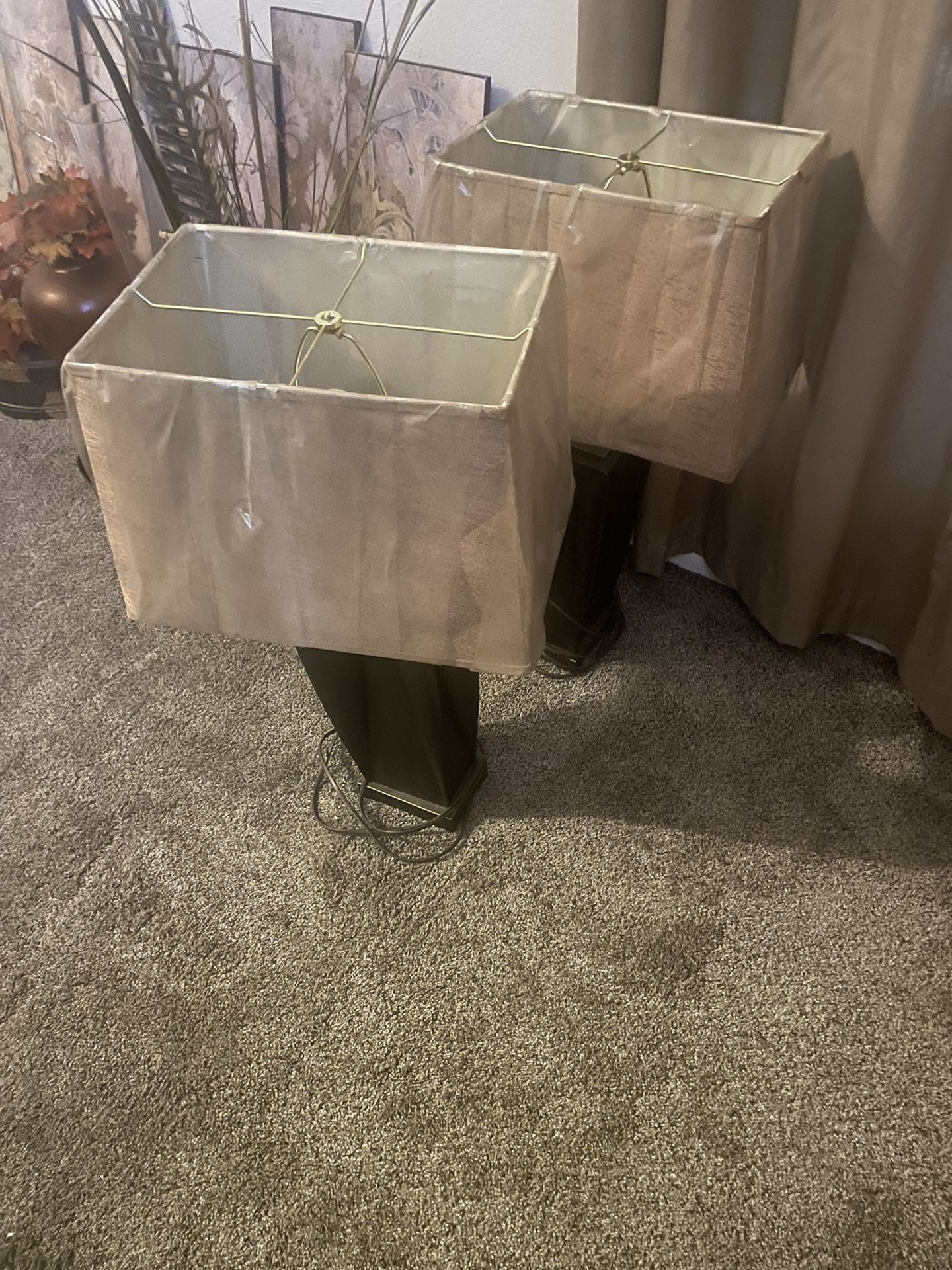 2 Beautiful Brown Lamps