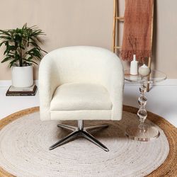 Sherpa Swivel Chair with Chrome Base