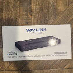 WAVLINK 4K Universal USB C Docking Station Dual Monitors, Displaylink USB C Dock