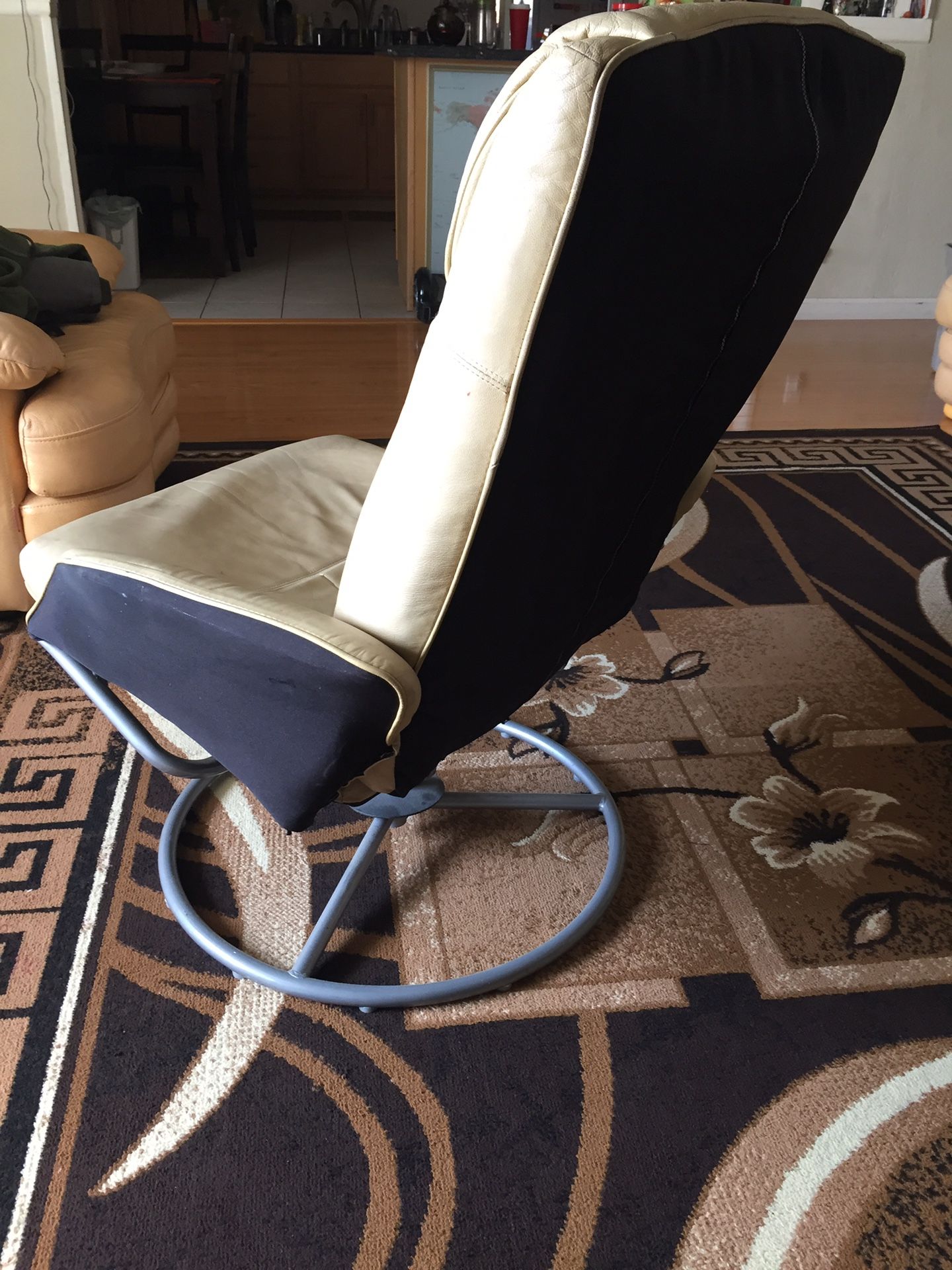 Ottoman leather swivel reclining IKEA chair