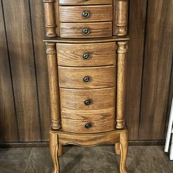 Jewelry Stand With Drawers And Mirror 