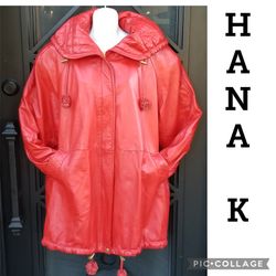 HANA K  super soft Supple genuine Lambskin leather Reversible Oversized jacket