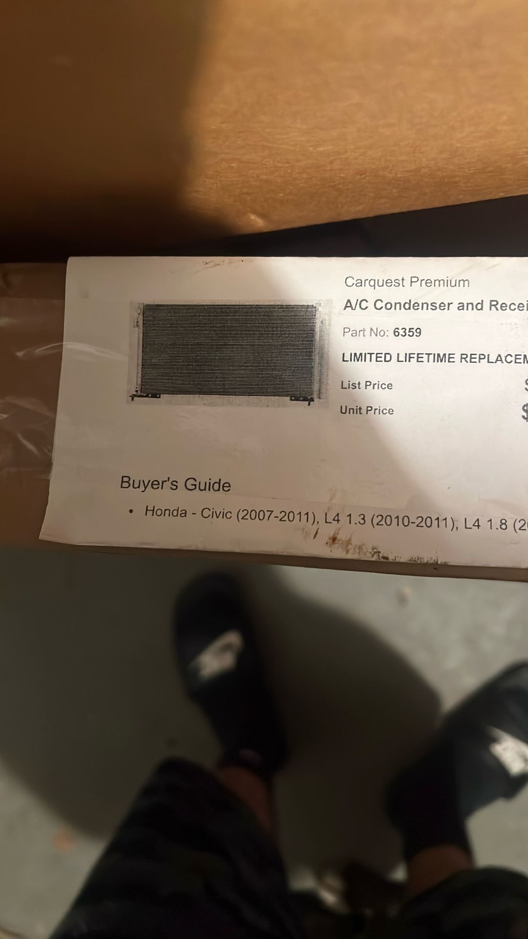 A/C Condenser And Receiver Drier Assembly. Honda Civic