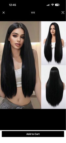 Black wig synthetic