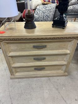 3-Drawer Wood Dresser with Metal Pulls