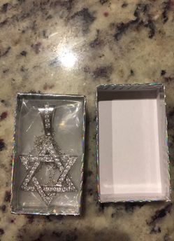 Silver Plated and Crystal Pave Star of David Statement Pendant Necklace