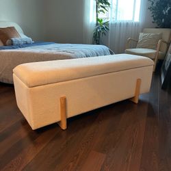 Bodie Boucle Storage Bench