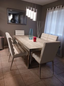 TABLE AND SIX CHAIRS