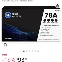78A Toner Cartridge 4-Pack Compatible Replacement for HP 78A CE278A Toner Cartridge for HP M1536dnf MFP P1606dn P1606 P1566 P1560 M1536 Printer Black