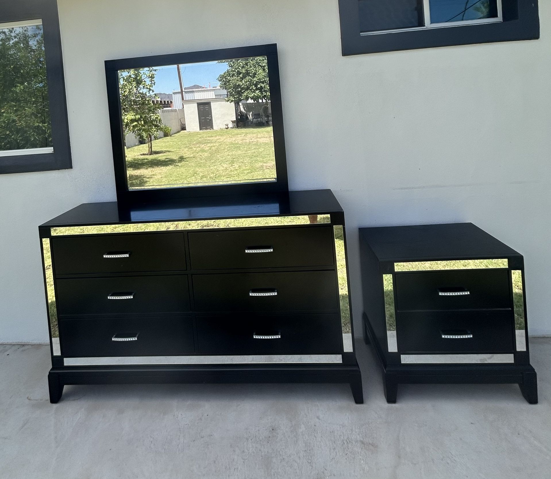 Dresser With Mirror And Night Stand