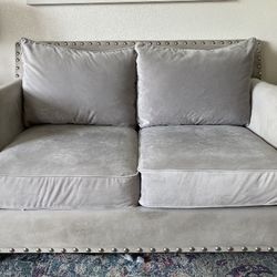 60” Dove Grey Loveseat For Sale 