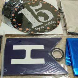 15th Birthday Decorations for Boys Girls - Blue Birthday Decorations

