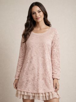 Style & Co Blush Pink Lace Tunic Dres