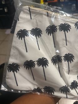 The Setai Palm Tree Canvas Zip Pouch