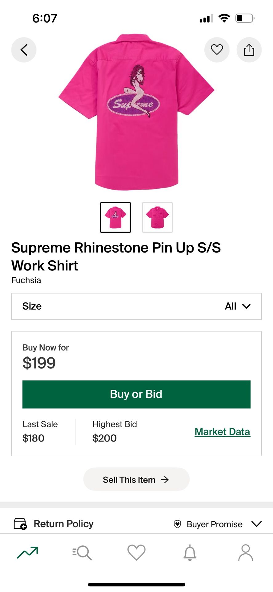 Supreme Rhinestone SS Work Shirt