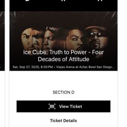 Ice Cube Truth to Power Concert Ticket San Diego, CA