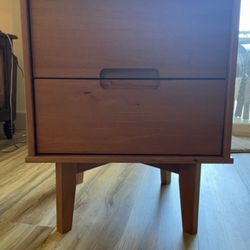 Set of 2 Solid Wood Nightstands or Side Tables with 2 Storage Drawers