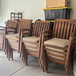 Wooden chairs with cushions