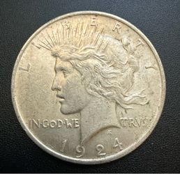 1924 Peace Silver Dollar Almost Uncirculated