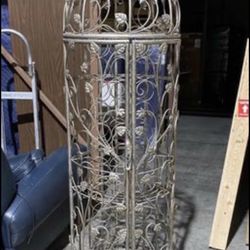 Vintage Bird Cage Wine Rack Holder Cast Iron