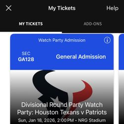 Texans Vs Patriots Watch party 