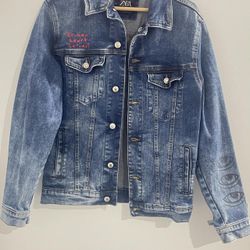 ZARA Custom Denim Jacket with Heart Design