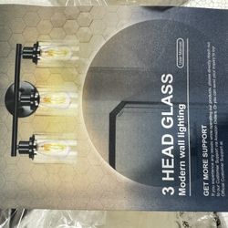 Restroom Light- 3 Head Glass Light 