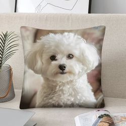 NEW Maltese / POODLE Mix / Maltipoo Printed Throw pillow .