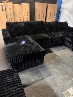 New! 🛋️ Oversized Jumbo Corduroy Sectional – $10 Down