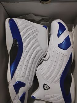 Air Jordan 14 White Royal Blue Sneakers