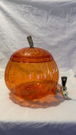 Way To Celebrate Orange Pumpkin Acrylic Beverage Dispenser with Lid
