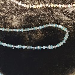Aquamarine Plus Semi-precious Real Stones Beaded Jewelry Necklace