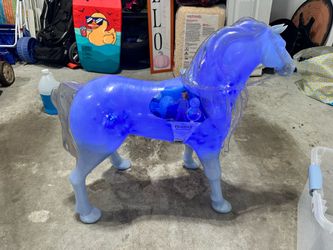 Disney Store Frozen II Playdate Water Nokk Lg 30" Sit On Horse Lights & Sounds
