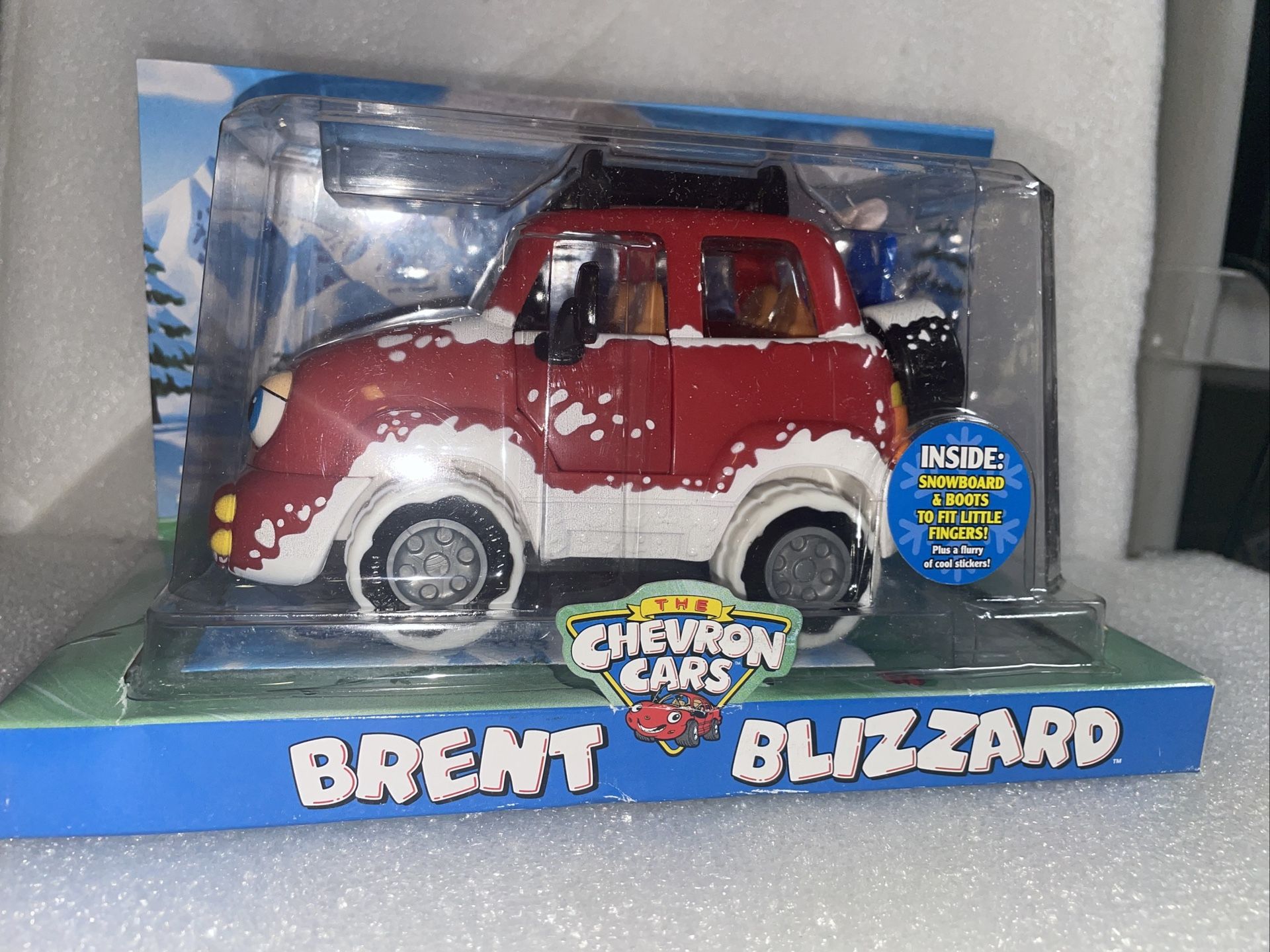 Chevron Cars Brent Blizzard w/ Snowboard Collectible Collectors Toy Car Figure