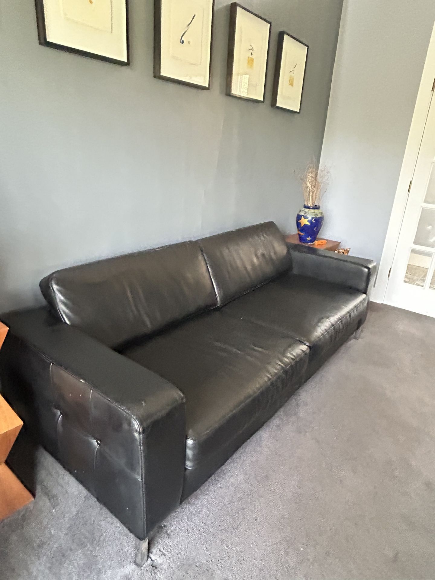 Black leather Couch