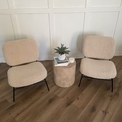 2 Zara Home Boucle Accent Chairs 